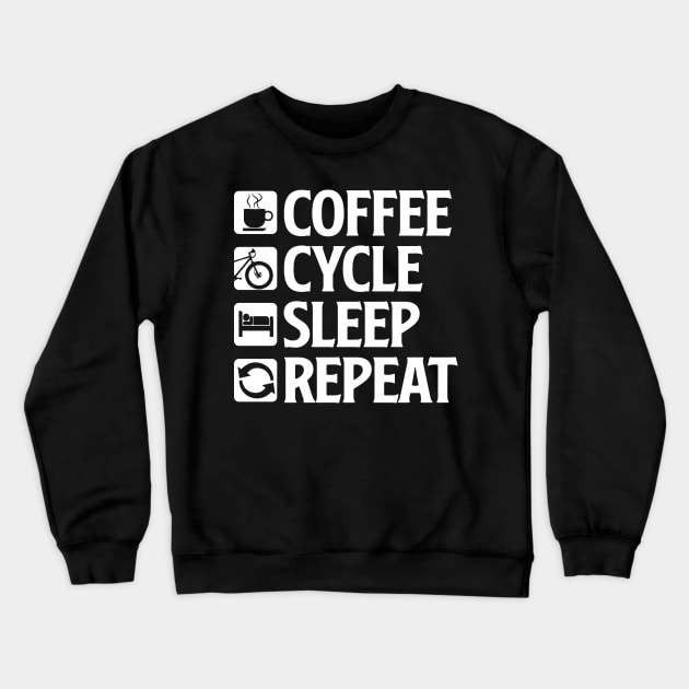 Coffee Cycle Sleep Repeat - Mountain Bike T-Shirt Crewneck Sweatshirt by biNutz